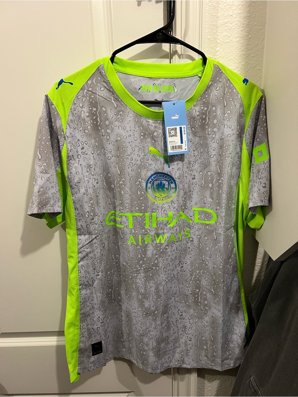 Puma Gray and Neon Yellow Manchester City Training Top